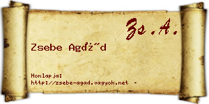 Zsebe Agád névjegykártya